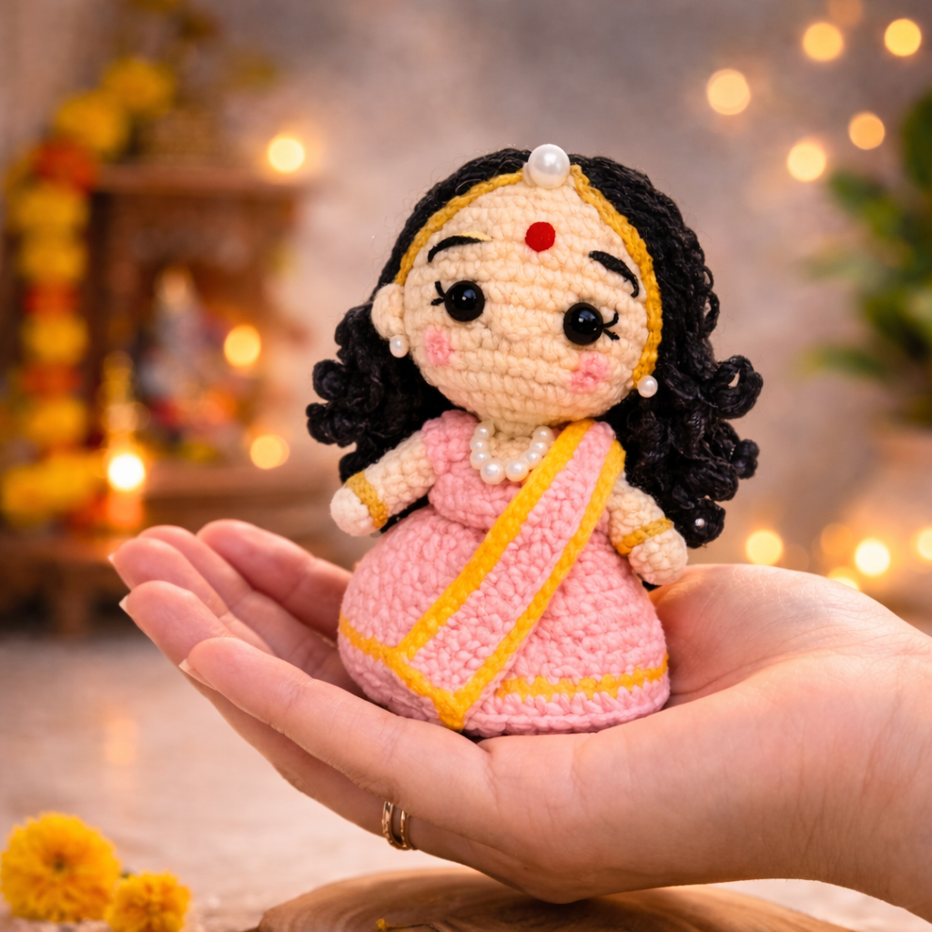 Handmade Crochet Radha Rani Doll