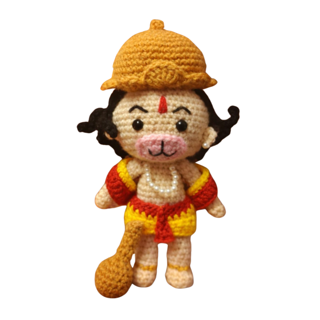 Handmade Crochet Hanuman Ji Doll